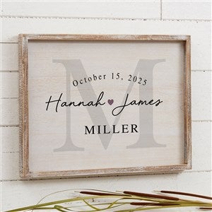 Simply Us Personalized Wedding Whitewashed Frame Wall Art- 14x 18