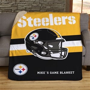 NFL Pittsburgh Steelers Helmet Personalized 60x80 Sherpa Blanket - - On Sale  Today!