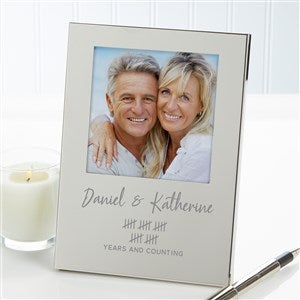 Anniversary Tally Engraved Silver Picture Frame  - 44750