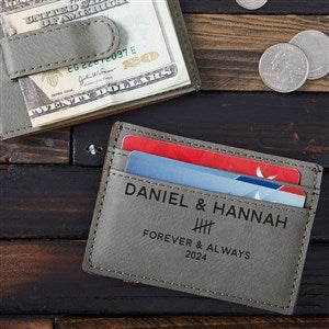 Anniversary Tally Personalized Money Clip Wallet  - 44756