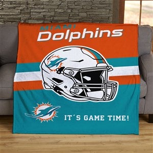 NFL Miami Dolphins Helmet Personalized 50x60 Lightweight Fleece Blanket