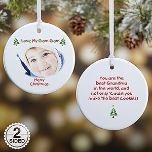 2-Sided Christmas Photo Wishes Personalized Ornament