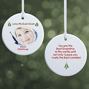 Personalized Photo Christmas Ornaments - With Love Design - 2-Sided