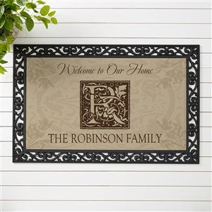 Personalized Doormat - Family Is Forever With Monogram - 20x35