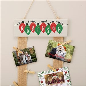 Holiday Lights Personalized Christmas Card Holder