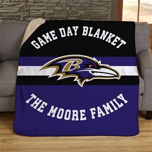 NFL Classic Baltimore Ravens Personalized 50x60 Sherpa Blanket