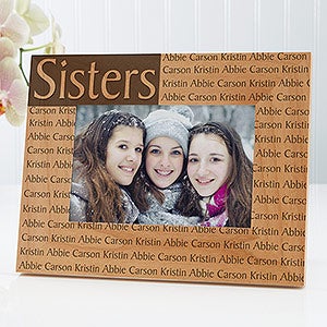 Personalized Wood Picture Frame with Custom Title & Names   4x6
