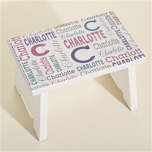 Trendy Repeating Name Personalized Kids Step Stool - 45250