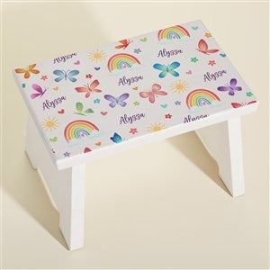 Watercolor Brights Personalized Kids Step Stool - 45263