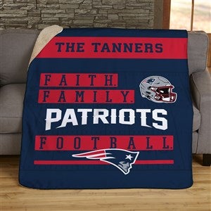 NFL Faith & Family New England Patriots Personalized 50x60 Sherpa Blanket