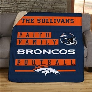 NFL Faith & Family Denver Broncos Personalized 60x80 Plush