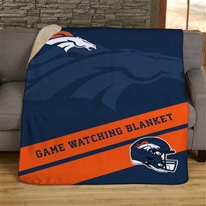 NFL Corner Logo Denver Broncos Personalized 60x80 Sherpa Blanket