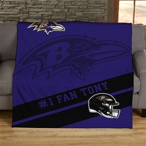 NFL Corner Logo Baltimore Ravens Personalized 50x60 Plush Fleece Blanket