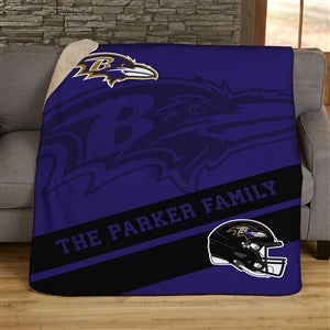 NFL Corner Logo Baltimore Ravens Personalized 60x80 Sherpa Blanket