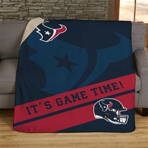 NFL Corner Logo Houston Texans Personalized 50x60 Sherpa Blanket