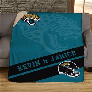 NFL Corner Logo Jacksonville Jaguars Personalized 50x60 Sherpa Blanket