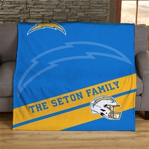 NFL Corner Logo Los Angeles Chargers Personalized 50x60 Plush Fleece Blanket