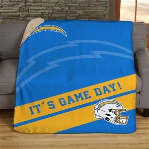 NFL Corner Logo Los Angeles Chargers Personalized 50x60 Sherpa Blanket