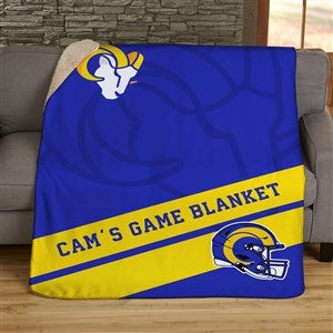 NFL Corner Logo Los Angeles Rams Personalized 50x60 Sherpa Blanket