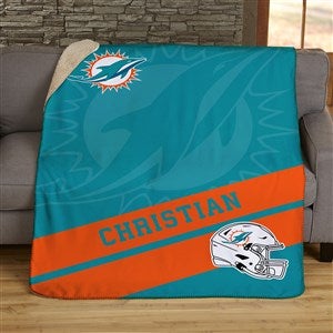 NFL Corner Logo Miami Dolphins Personalized 60x80 Sherpa Blanket