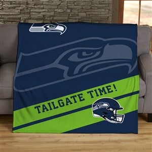 Soft and Cozy Fleece Blanket Football Seahawks Green Print