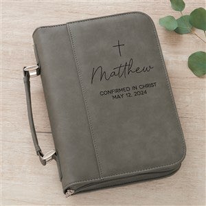 Confirmed In Christ Personalized Bible Cover-Charcoal