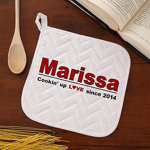 Personalized Potholder   Cooking Up Love Design