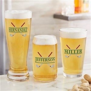 Crossed Clubs Personalized Beer Glasses - 45643