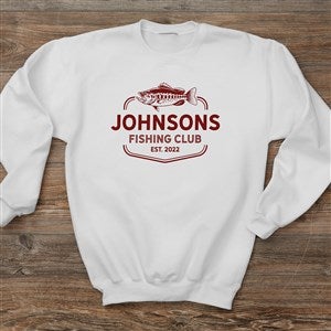 Fishing Club Personalized Crewneck Sweatshirt - White Crewneck - Adult XX-Large - White