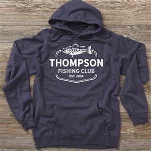 Fishing Club Personalized Hooded Sweatshirt - Black ComfortWash - Adult Small - Black-CW