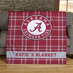 NCAA Plaid Alabama Crimson Tide Personalized 50x60 Plush Fleece Blanket