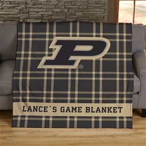 NCAA Plaid Purdue Boilermakers Personalized 50x60 Plush Fleece Blanket