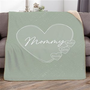 A Mother's Heart Personalized 50x60 Sherpa Blanket