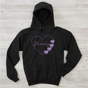 A Mother's Heart Personalized Ladies Hooded Sweatshirt - Adult Small - Black