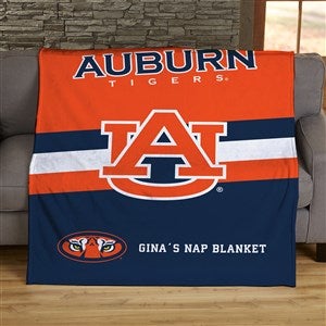 NCAA Stripe Auburn Tigers Personalized 60x80 Plush Fleece Blanket