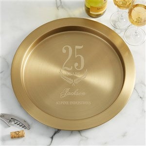 Retirement Years Personalized Round Gold Serving Tray - 45985