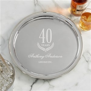 Retirement Years Personalized Round Silver Tray  - 45986