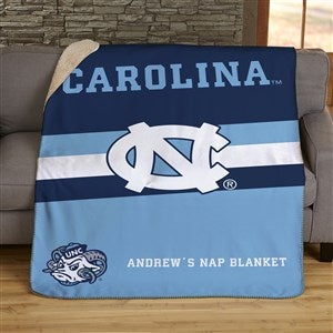 NCAA Stripe UNC Tarheels Personalized 50x60 Sherpa Blanket