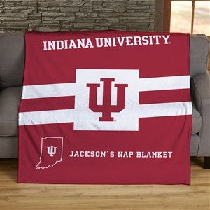 NCAA Stripe Indianna Hoosiers Personalized 60x80 Plush Fleece Blanket