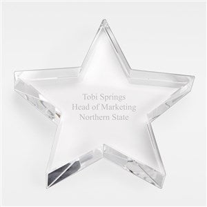 Engraved Crystal Star Paperweight