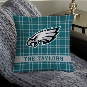 NFL Philadelphia Eagles Plaid Personalized 14 Throw Pillow