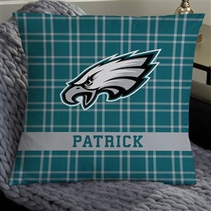 NFL Philadelphia Eagles Plaid Personalized 18 Throw Pillow