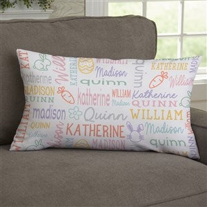 Easter Repeating Name Personalized Lumbar Throw Pillow