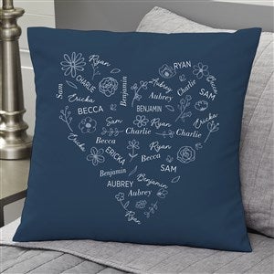 Blooming Heart Personalized Velvet Throw Pillow - Large