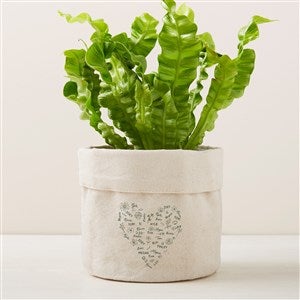 Blooming Heart Personalized Canvas Flower Planter - Small