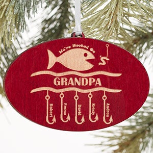 Hooked On You Red Wood Ornament