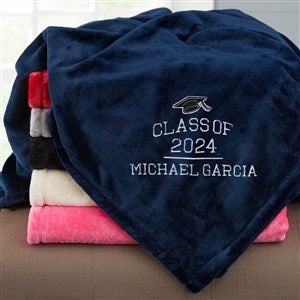 The Graduate Embroidered Fleece Blanket - 50x60 Navy