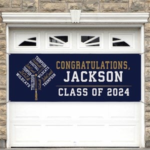 Repeating School Memories Personalized Graduation Banner - Large