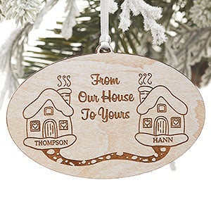 From Our House To Yours Whitewash Wood Ornament