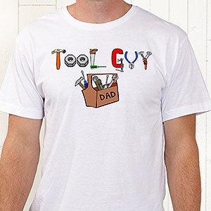 Dads Personalized Tool Guy Handyman T-Shirt - Adult Small - White